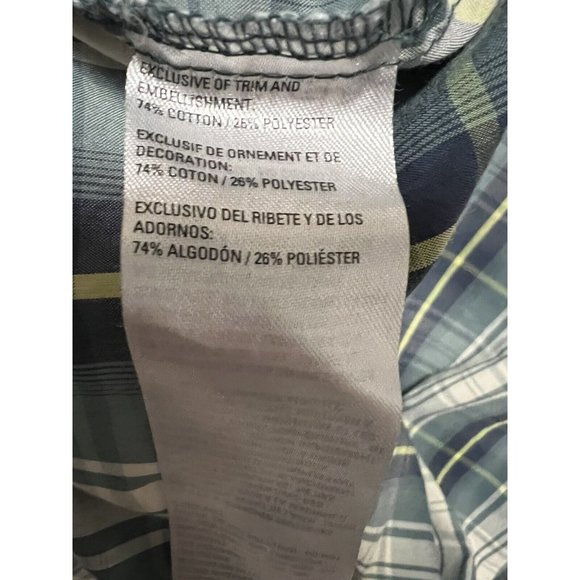 Lot Of 2 Mens 511 Tactical Shirt Large Plaid Short Sleeve Vented Green Blue - Picture 10 of 11